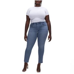 NWT Good American Good Legs High Rise Vintage Straight Leg Blue Jeans Sz 15 Plus